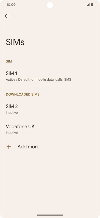 Press the required eSIM.