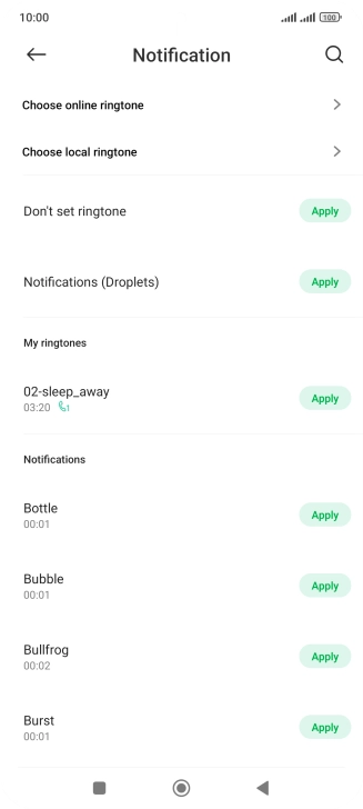 Press the required message tones to hear them.