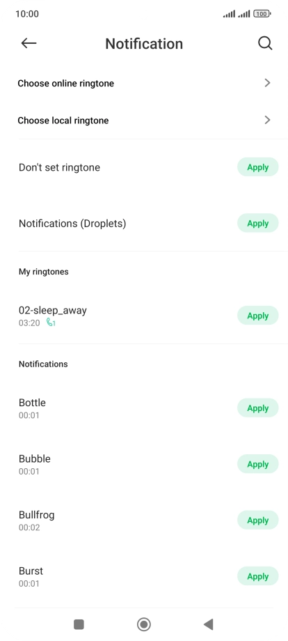 Press the required message tones to hear them.