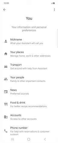 Press Nickname and follow the instructions on the screen to select phone owner settings.