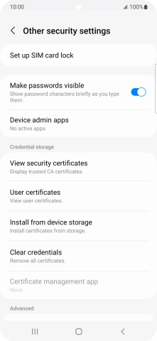 Press Set up SIM card lock. Press Set up SIM card lock.