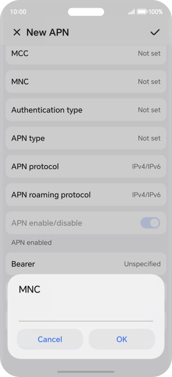 Key in 15 and press OK.
