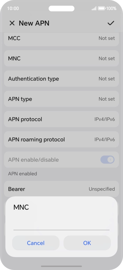 Key in 15 and press OK.