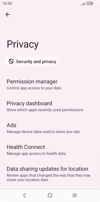 Press Privacy dashboard.