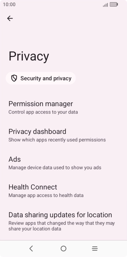 Press Privacy dashboard.