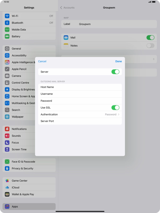 Press Authentication.