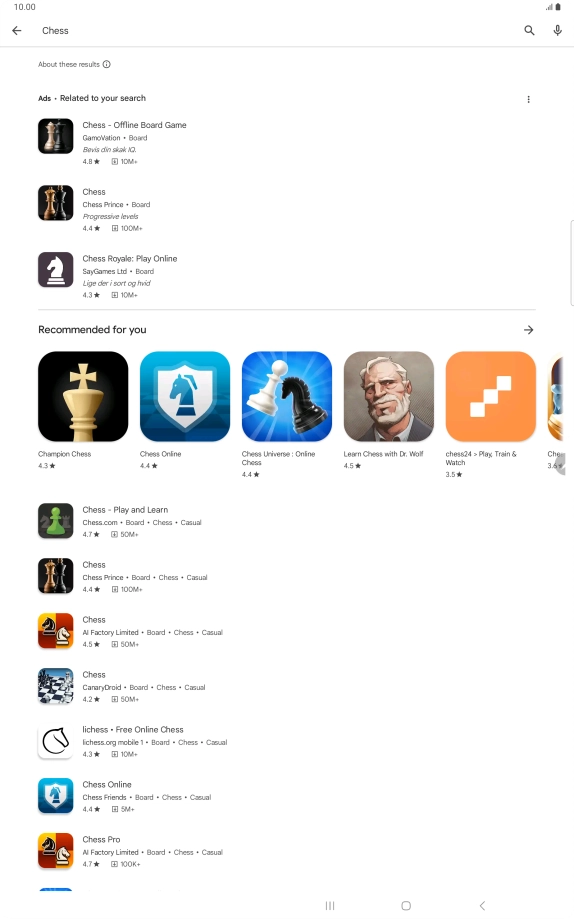 Press the required app.