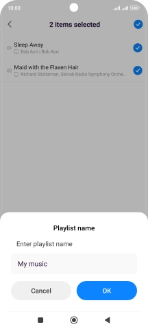 Key in a name for the playlist and press OK.