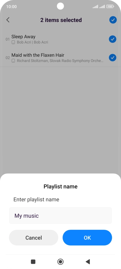 Key in a name for the playlist and press OK.