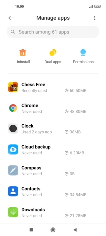 Press the required app.