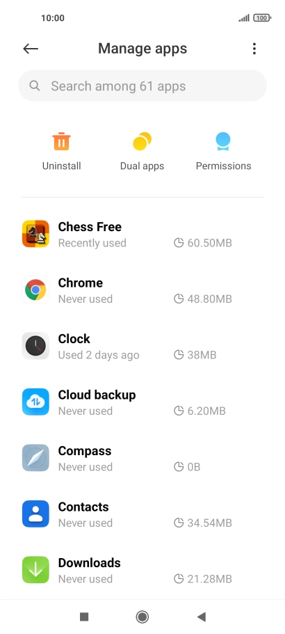 Press the required app.