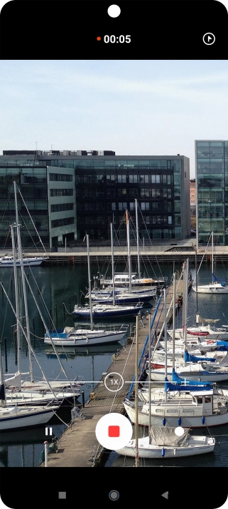 Press the stop icon to stop recording. Press the stop icon to stop recording.