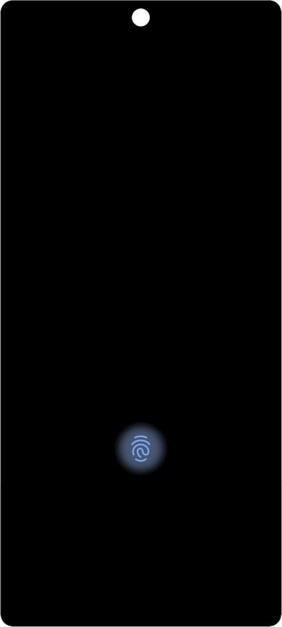 Place your finger on the fingerprint sensor to unlock your phone.