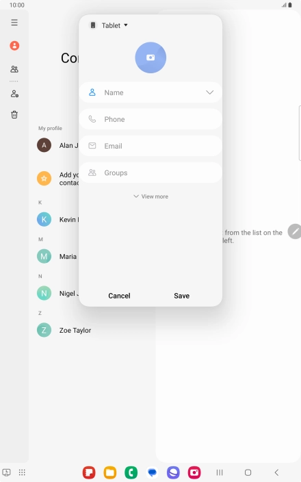 Press the address book drop down list.