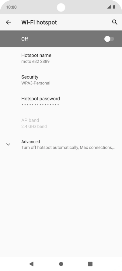 Press Hotspot password. Press Hotspot password.