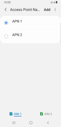 Press the field next to the data connection to activate it.