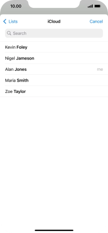 Press the required contact.