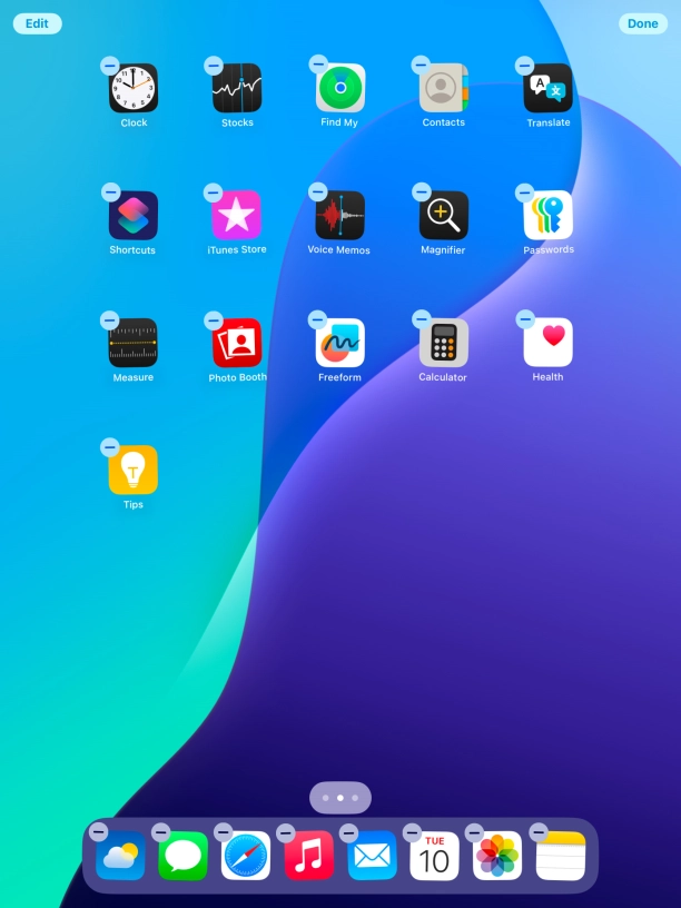 To remove an application from Dock, press and hold the required application and drag it upwards from Dock.