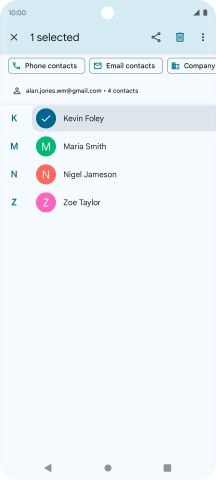 Press the required contact.