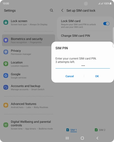 Key in your current PIN and press OK.