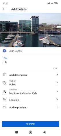 Key in the required text and press UPLOAD.