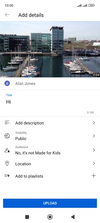 Key in the required text and press UPLOAD.