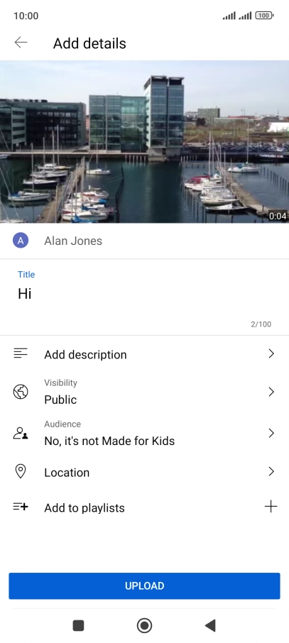 Key in the required text and press UPLOAD.