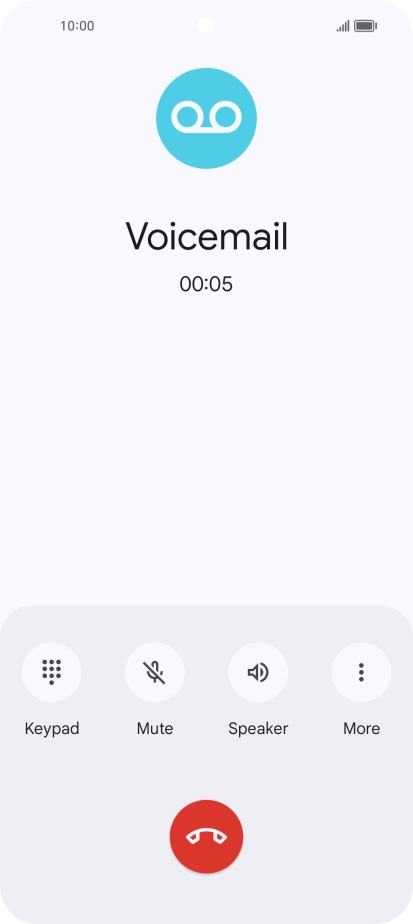 Press the end call icon.