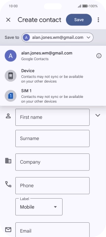 Press the required Google account.