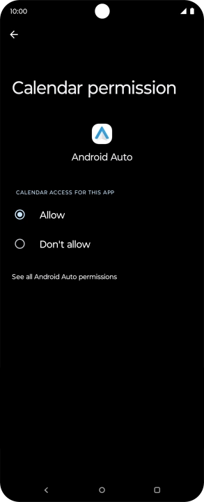 Press the required setting.