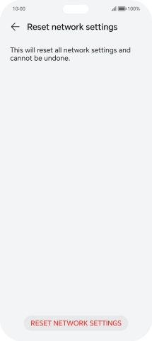 Press RESET NETWORK SETTINGS.