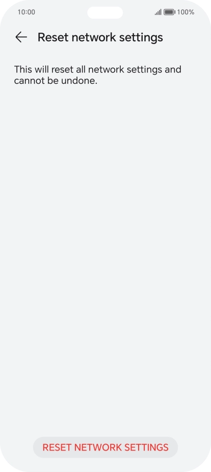 Press RESET NETWORK SETTINGS.