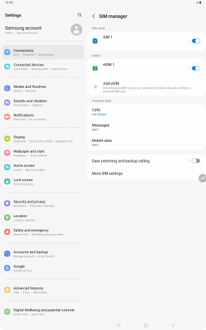 Press the required eSIM.