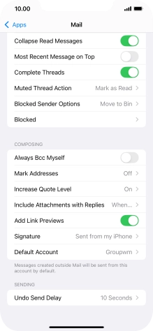 Press Default Account.
