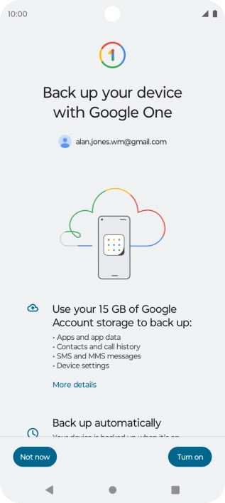 Press Turn on to turn on the function.