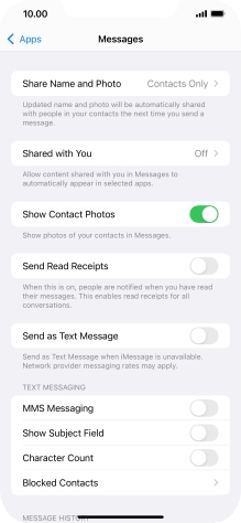 Press the indicator next to 