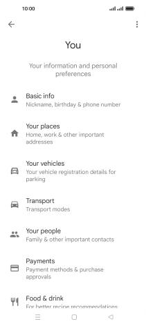 Press Basic info and follow the instructions on the screen to select phone owner settings.