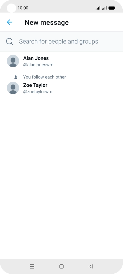 Press the search field.