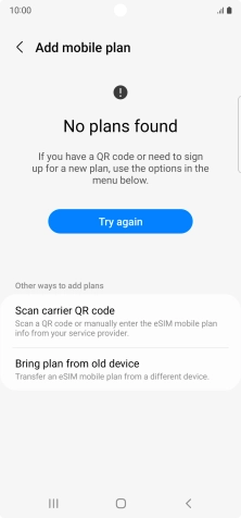 Press Scan carrier QR code.