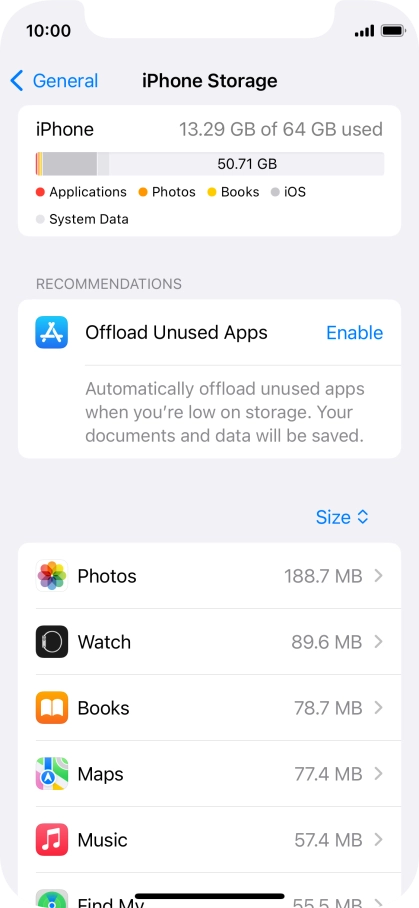 Press the required app.