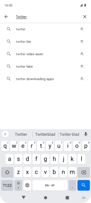 Key in the name or subject of the required app and press the search icon.