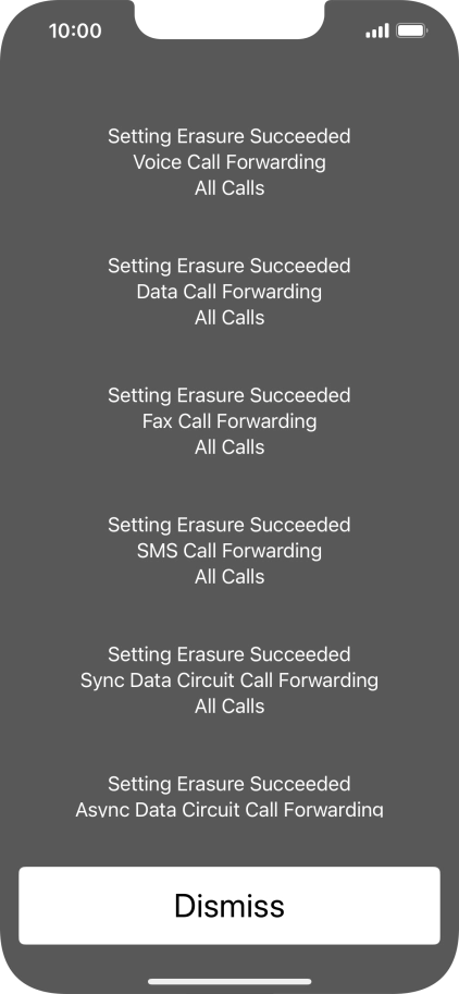 Press Dismiss. Press Dismiss.