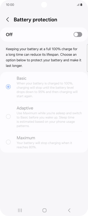 Press the indicator to turn the function on or off.
