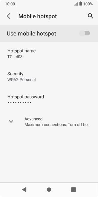 Press Hotspot name and key in the required name for the Wi-Fi hotspot.
