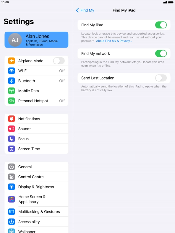 Press the indicator next to 
