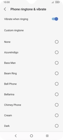 To use a different ring tone than the default ones, press Custom ringtone and follow the instructions on the screen to select the required ring tone.