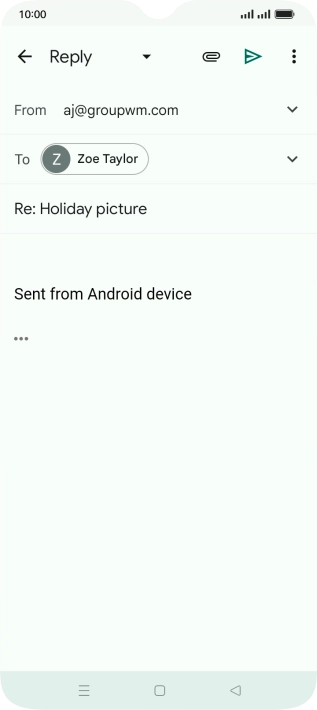 Press the text input field and key in the required text.