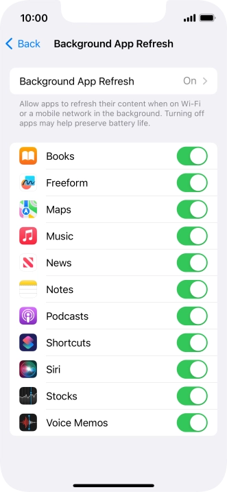 Press Background App Refresh.