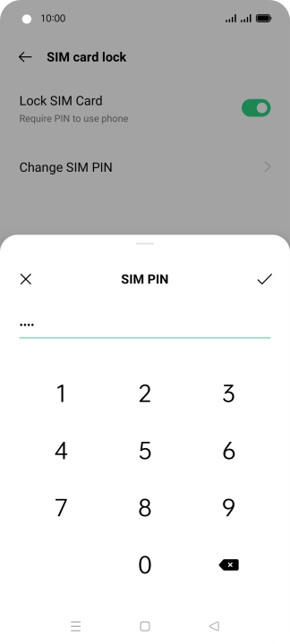 Key in the new PIN again and press the confirm icon.