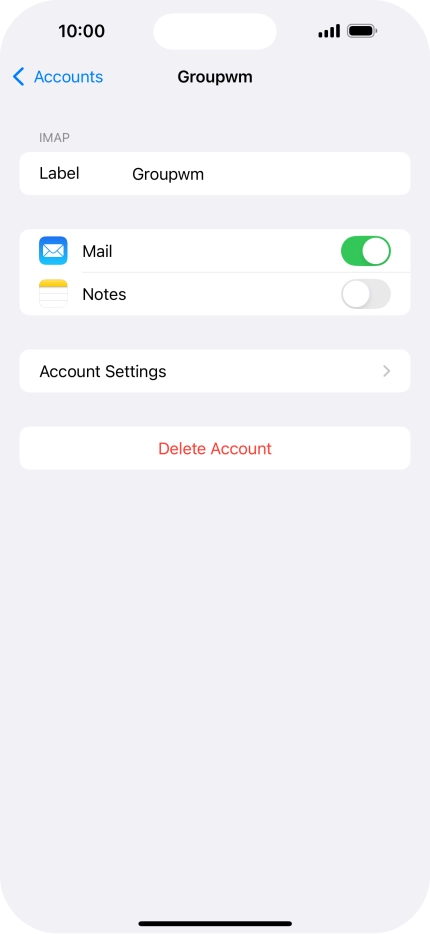 Press Account Settings.